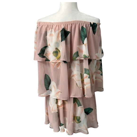 Show Me Your MuMu Blush Floral Off-Shoulder Romper - Picture 6 of 14